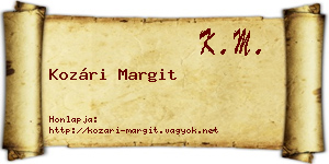 Kozári Margit névjegykártya